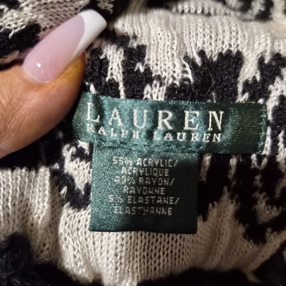 Lauren Ralph Lauren Black and White Patterned Scarf - Picture 2 of 2